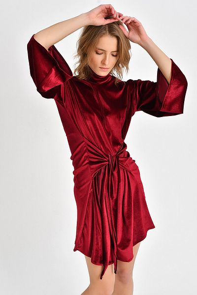 Quincey Φόρεμα Velvet Claret Red EBL2730
