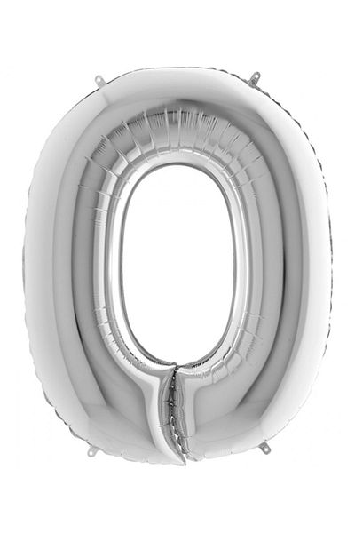 Big Party O Letter Silver Foil Balloon 102 cm