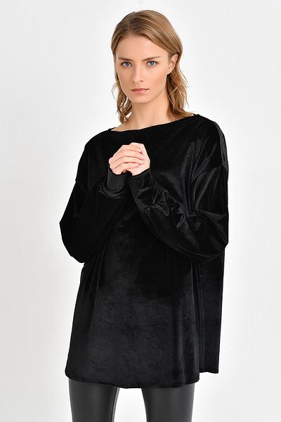 Quincey Velvet Tunic Black BDE2510