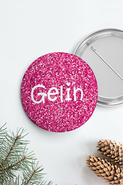 PEKSHOP Bekarlığa Veda Bride Rozet, Pembe Parıltılı