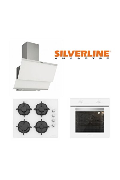 Silverline Beyaz Cam Ankastre Set (3420 Classy 60+CS5343W01+BO6501W01)