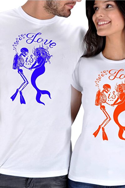 SCUBAPROMO Scuba Scull Mermaid Love bela majica