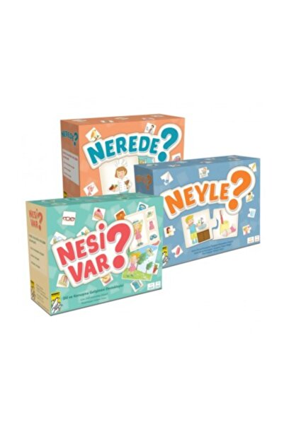 Mirket Çocuk Nesi Var ? Nerede ? Neyle ? 3’lü Set - Eşleme Ve Nesne Eylem Kar...