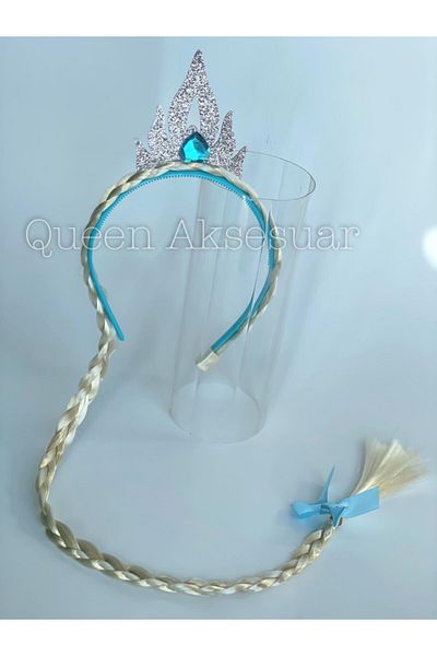 QUEEN AKSESUAR Modrá Elsa Žlutý cop Příčesek do vlasů Dětská korunka Sněhová královna Princezna Crown