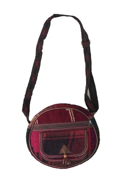 SİİRT ÜRÜNLERİ & KİLİM DÜNYASI Kilim El Dokuma Oval Kol Çantası