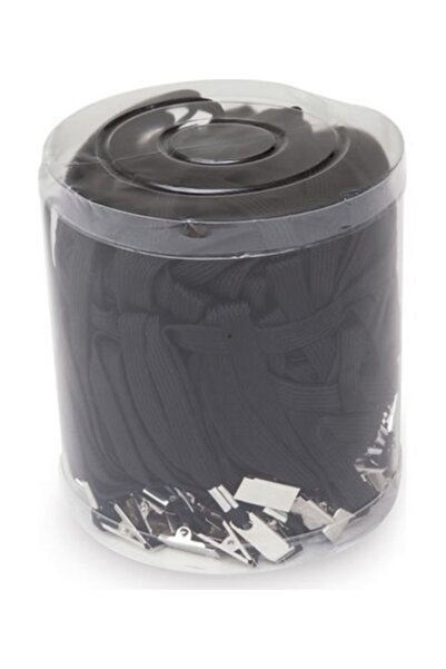 inox Metal Klipsli Yaka Kartı İpi 50li Siyah