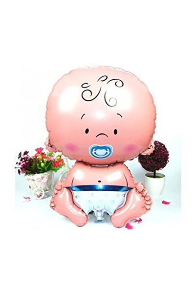 Happyland Erkek Bebek Figürlü Kendin Şişir Uçan Folyo Balon Mavi