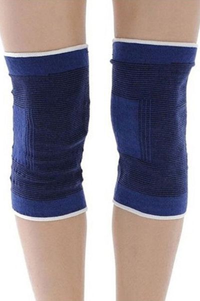 Genc Home Blue Sports Knee Pad Set of 2 Elbow Knee Protector Elastic Band
