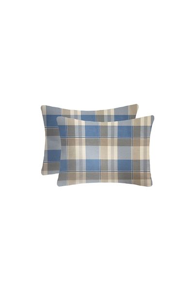 Lief Home Унисекс синя памучна калъфка за възглавница 50x70, 2 части