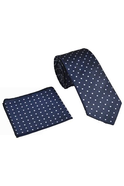 Brianze Γραβάτα με τετράγωνο σχέδιο Navy Blue Hanky