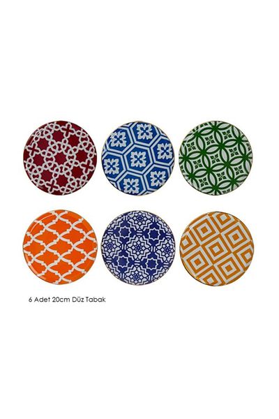 Porland Morocco 6 Pieces - 20cm Flat Plate Set