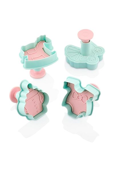 Bayev 3132 4-Piece Baby Stroller Cutter Cookie Mold with Christmas Model