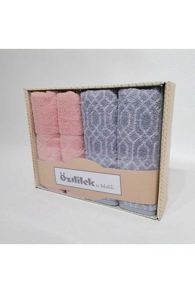 Özdilek Diamond 4-Piece Boxed Towel
