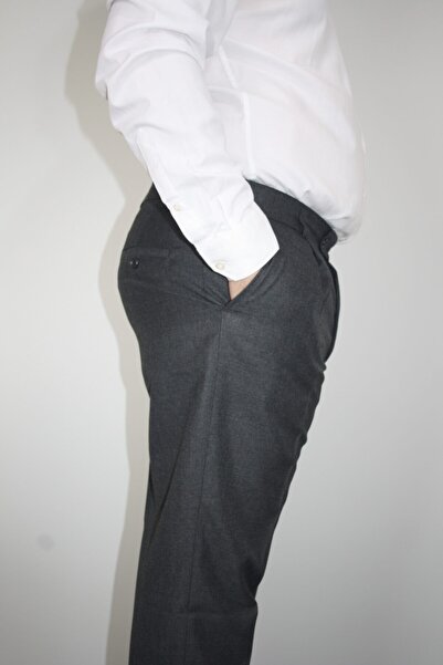 Jack Paul Erkek Gri Geniş Kesim Tek Pileli Kumaş Pantolon