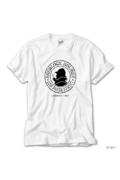 Z zepplin Tricou alb unisex 221b Baker Street