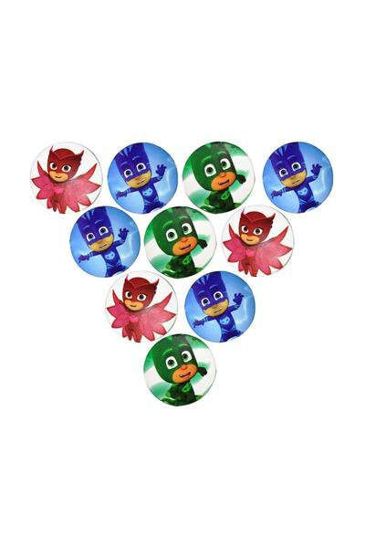 Parti dolabı 10 Adet Pijamaskeliler Rozet, Hediyelik Pj Masks Yaka Rozetleri