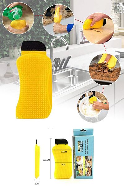 Buffer Multifunctional Practical Dishwashing Brush with Detergent Tank