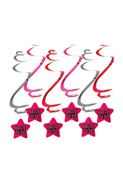 Parti dolabı Bride To Be, Bekarlığa Veda 6lı Tavan Süsü Yaylı Set