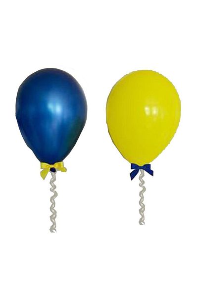 Parti dolabı 25 Pieces Metallic Dark Blue Navy Blue-Chick Yellow Balloon Flying with Helium