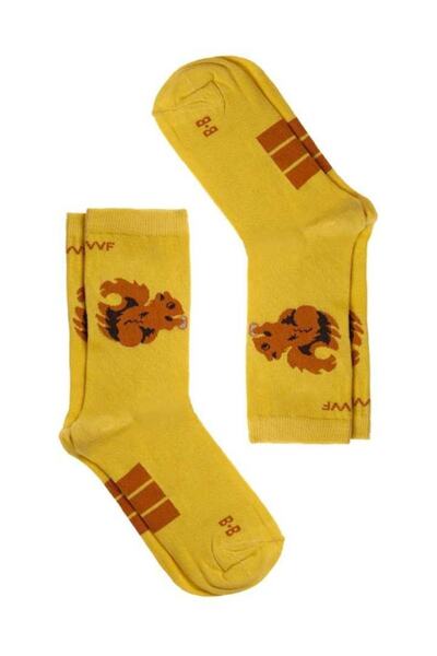 doashop Doa Squirrel Organic Cotton Socks - Yellow