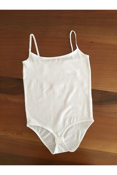 LEYNA BUTİK Girl's White Rope Strapped Athlete Body Pack of 4