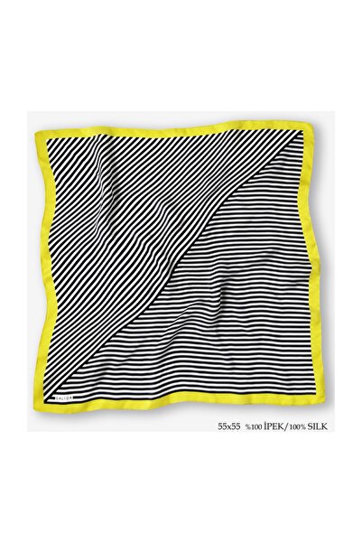 Galiga Crosslıne Yellow %100 Ipek Fular 55x55cm
