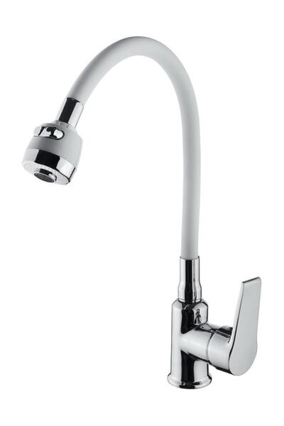 Vilas Istanbul White Spiral Function Kitchen Sink Faucet
