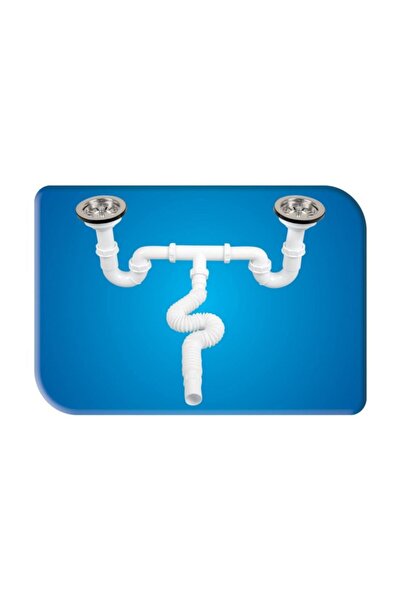 Best Ankastre Sifon Çiftli Paslanmaz Çöpmak Lavabo Gider Borusu