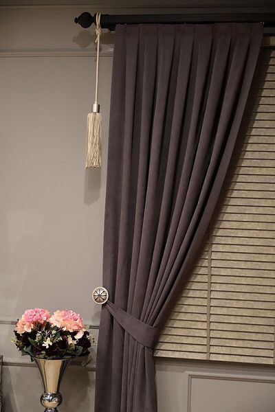 perhal perde ve halı Pleated Velvet Honeycomb Textured Single Wing Background Curtain