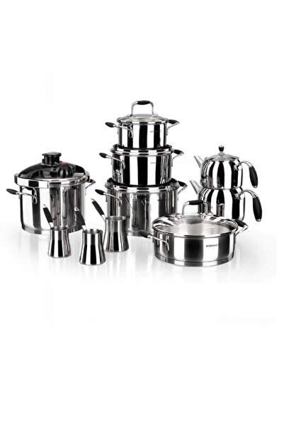 KORKMAZ A1739 Flora Hiper Tencere Takımı 17 Parça