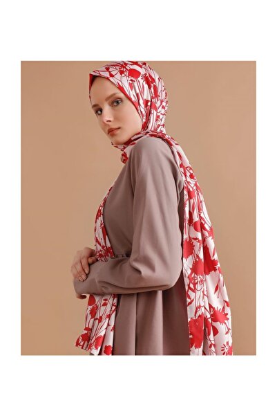 Differenza Silky Fabric Shadow Rose Red & Cream