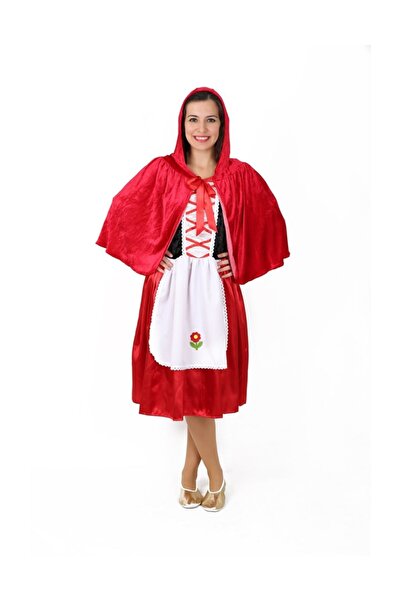 Annee Bakk Kırmızı Pelerinli Kız Kostümü Yetişkin