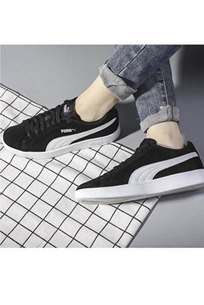 Puma Unisex  Siyah-beyaz  Sneaker Ayakkabı 36-45 Smash V2 364989 01