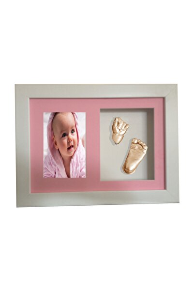 Küçük İzler مجموعة قوالب تمثال بصمة يد الطفل ثلاثية الأبعاد مع صور مؤطرة بالل...