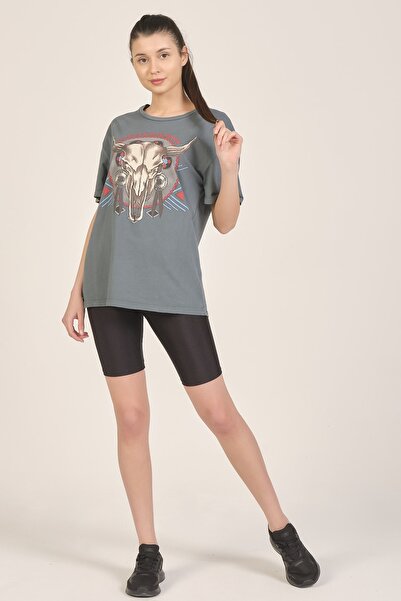 Mascarano Women's Anthracite Printed T-shirt