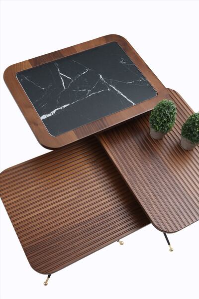 EVNESYA Oslo Zigon Sehpa Ceviz