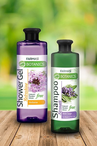 Farmasi Botanics Hair Care Set Sage Shampoo+Verbena Shower Gel