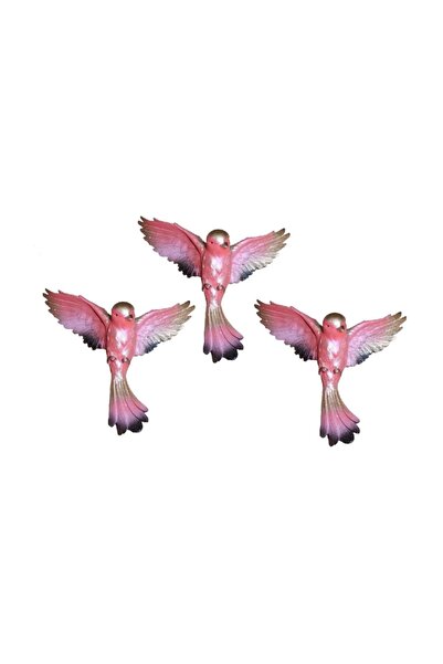 Uçan Kuş 3 Lü Uzun Kuyruk Pembe