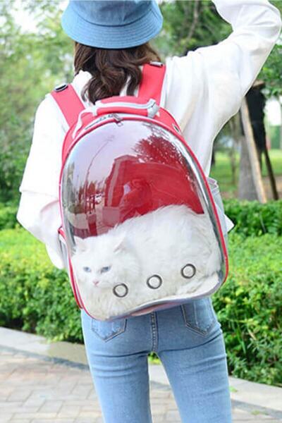 Alfagrup Al&fa Grup Astronot Kedi Köpek Sırt Taşıma Çantası Kırmızı