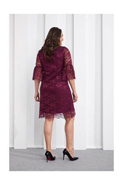 Seamoda Lace Evening Dress Claret Red