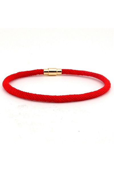 Solfera Single Row Thin Design Red String Yellow Magnet Bracelet BT621