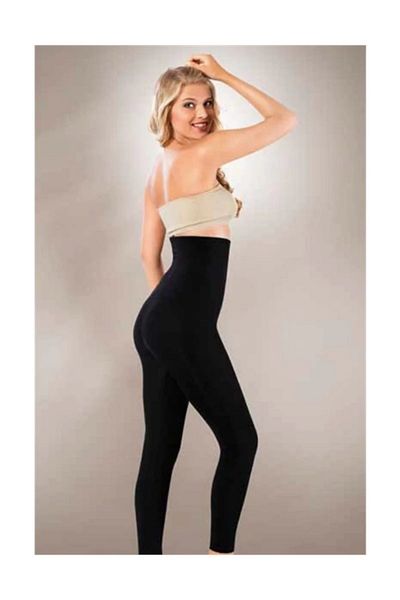 Form Time Colanți lungi cu corset 2125 negri pentru femei Colanți lungi cu talie înaltă