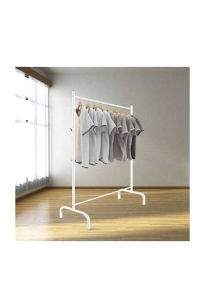 Cosargroup Metal Ayaklı  Konfeksiyon Elbise Askılığı Askı Beyaz