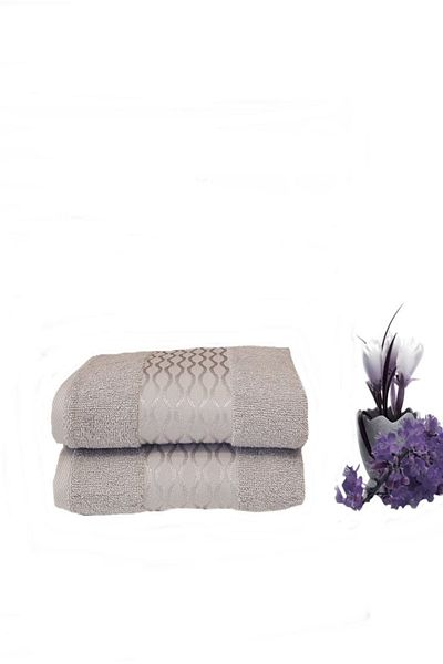 Özdilek 2 Pieces Elissa Hand and Face Towel Gray