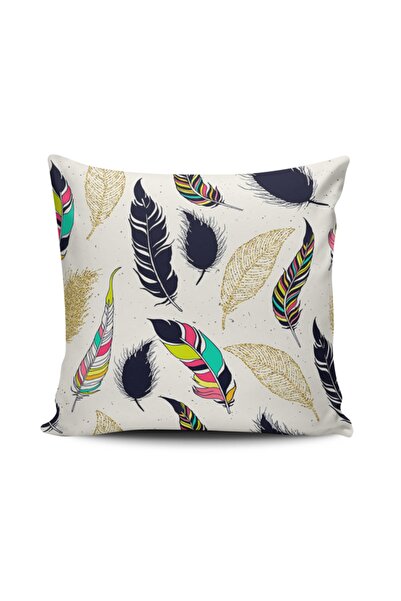 Alkan Homes غطاء وسادة مطبوع رقميًا بنمط ريش الطيور