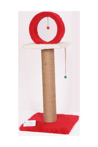 Cathause كات هاوس T06 دائرة سميكة للقطط باللون الأحمر 78 سم