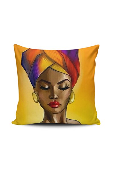 Alkan Homes غطاء وسادة مطبوع رقميًا للفتيات الأفريقيات