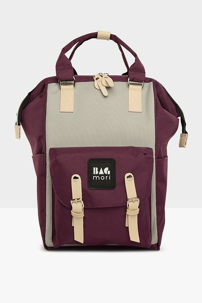 Bagmori Purple Women's Pocketed Mother Baby Bag with Logo M000003884