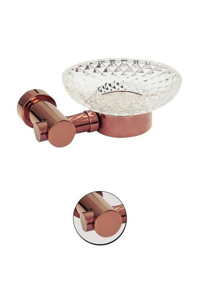 Maya Utopic Pvd Rose Mounted Soap Dish Frosted Glass 100% Brass