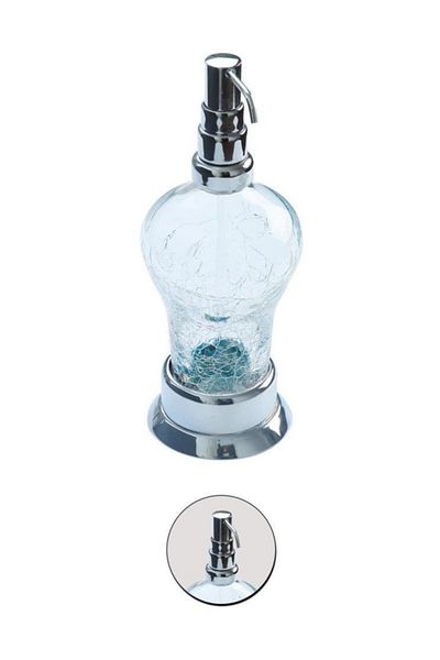 Maya Ottoman Chrome Countertop Liquid Soap Dispenser C Glass 100% Brass